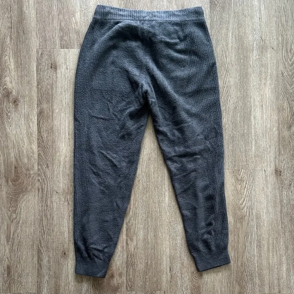 Barefoot‎ Dreams CozyChic Lite Rib Blocked Pant Jogger Carbon Small Mid Rise